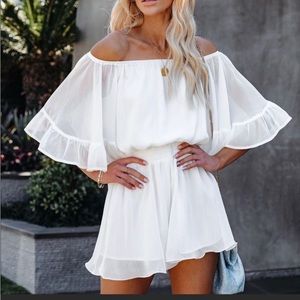 VICI collection off shoulder white romper